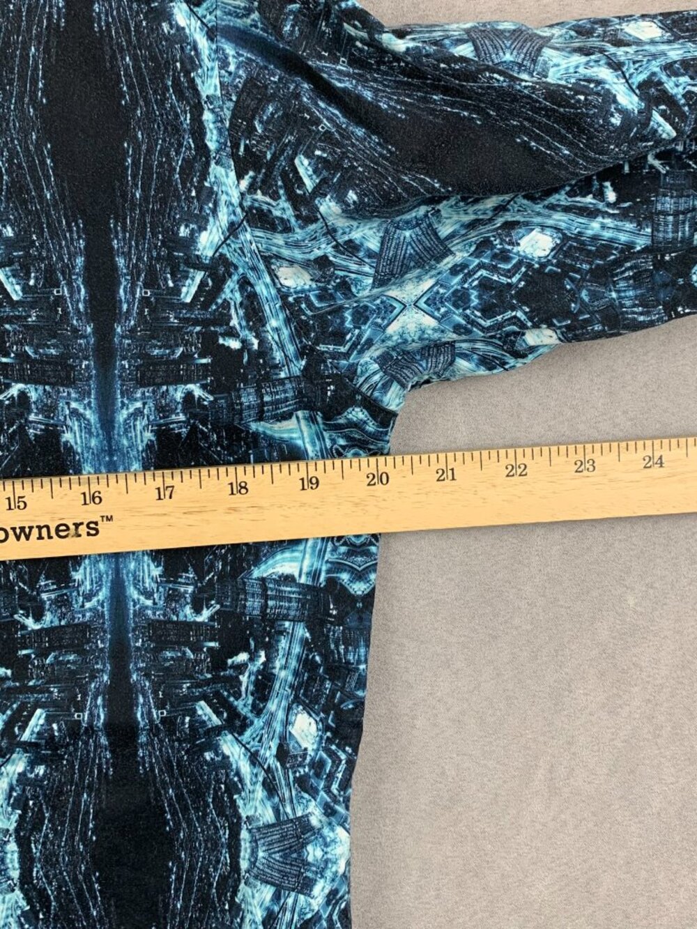 Maceoo Mens Shirt Small Turquoise Blue Button Up Long Sleeve Fibonacci 3D Cotton - Picture 5 of 10